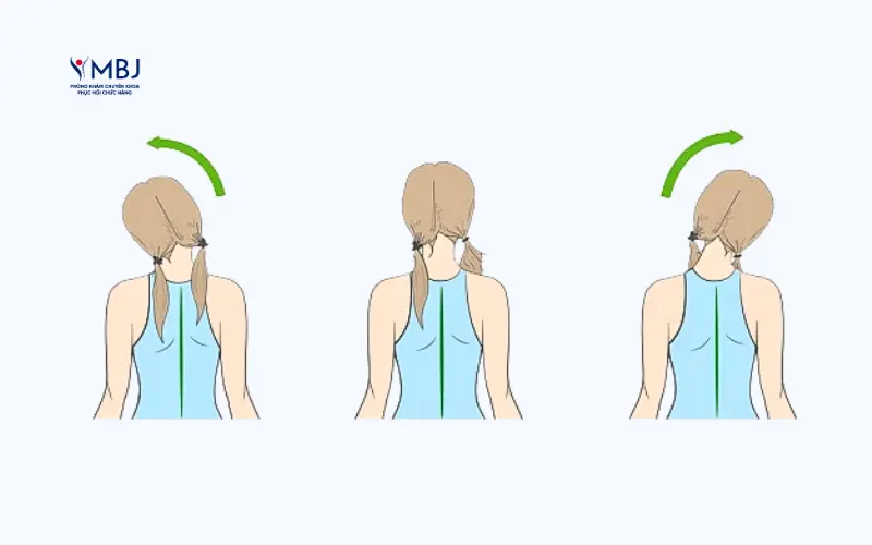 Bài tập chữa thoát vị đĩa đệm: Nghiêng và xoay cổ nhẹ