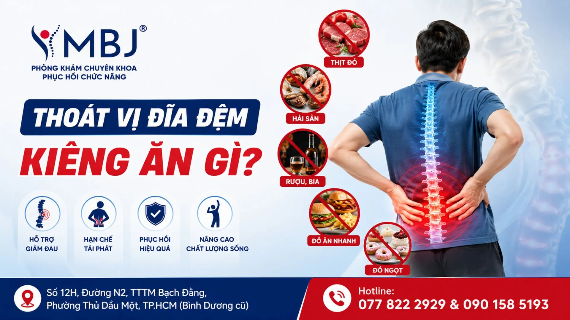 Thoát vị đĩa đệm kiêng ăn gì - Phòng khám MBJ
