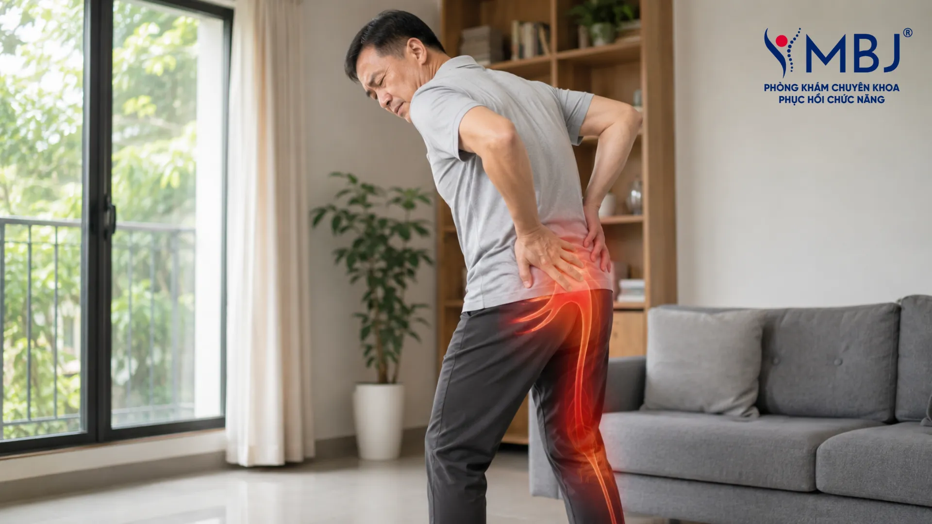 Dấu hiệu thoát vị đĩa đệm mông: đau lan từ thắt lưng xuống chân