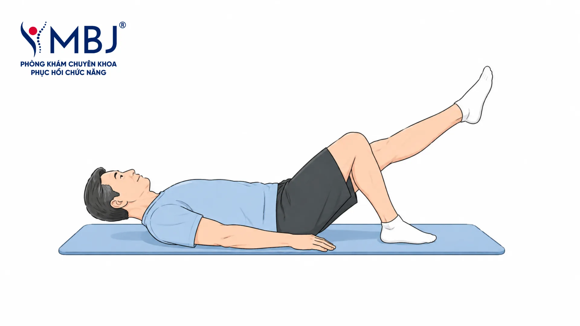 Bài tập viêm khớp gối: động tác nâng chân thẳng tại nhà