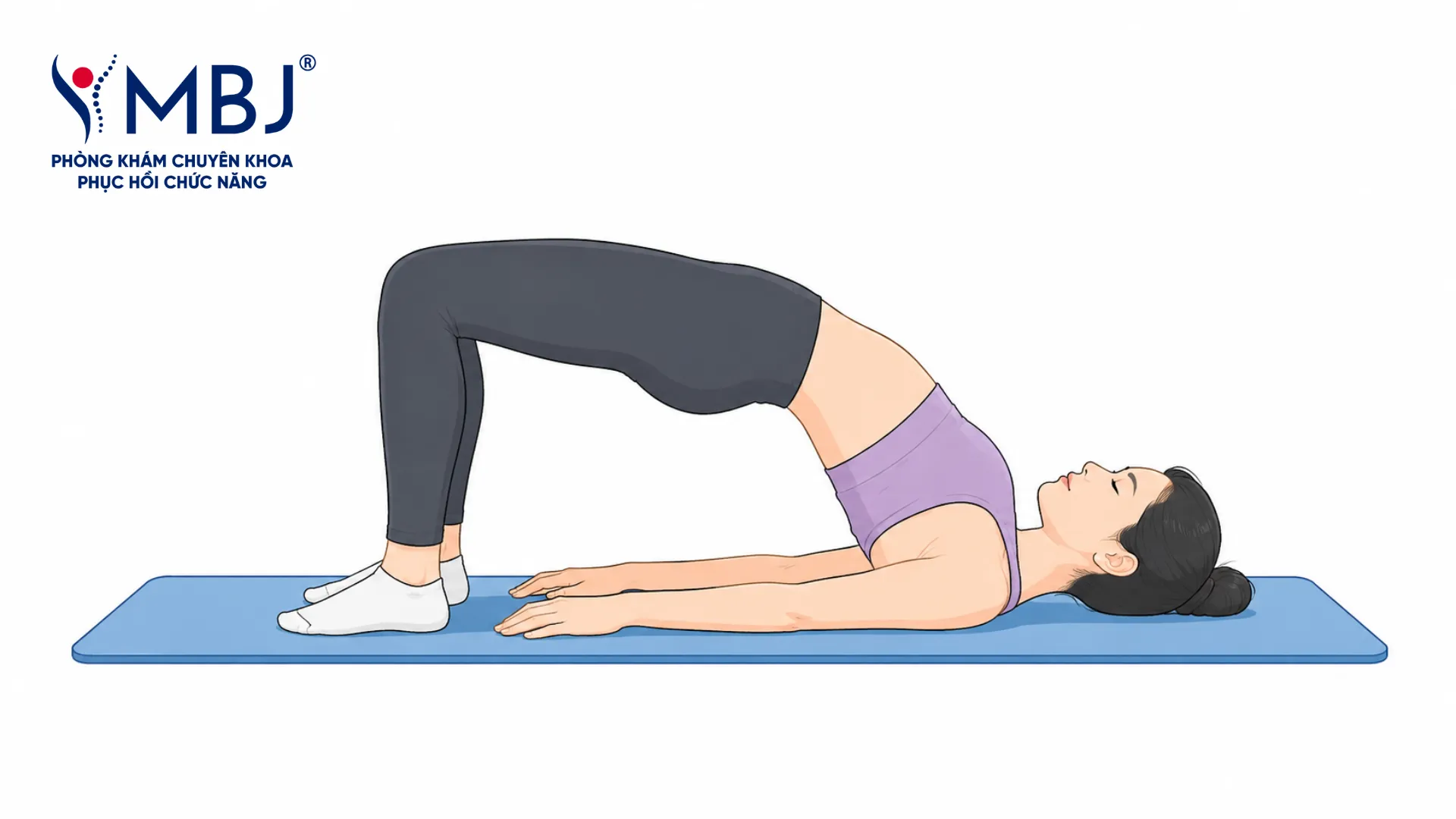 Bài tập viêm khớp háng: động tác cây cầu