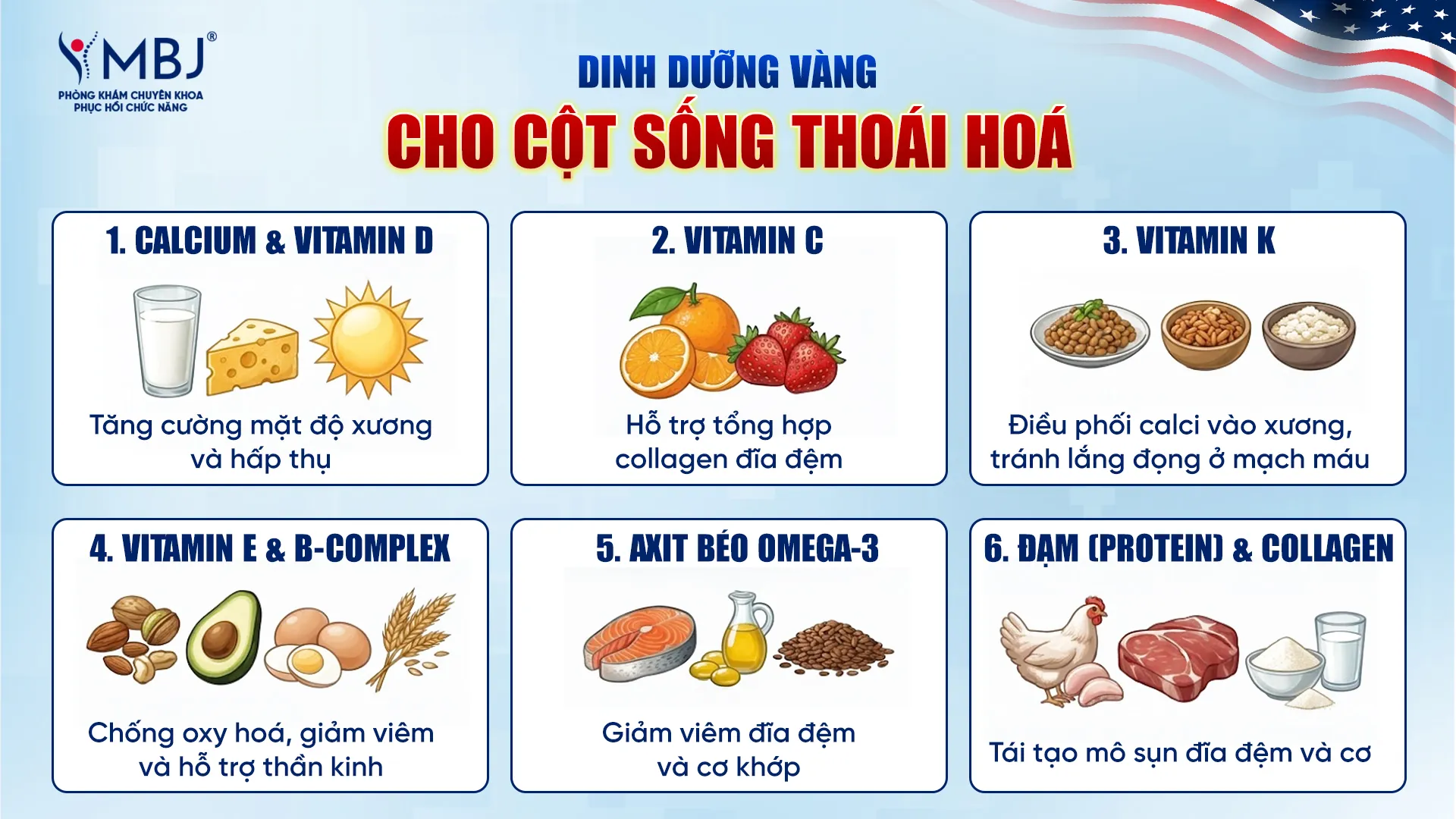 Chế độ dinh dưỡng cho cột sống