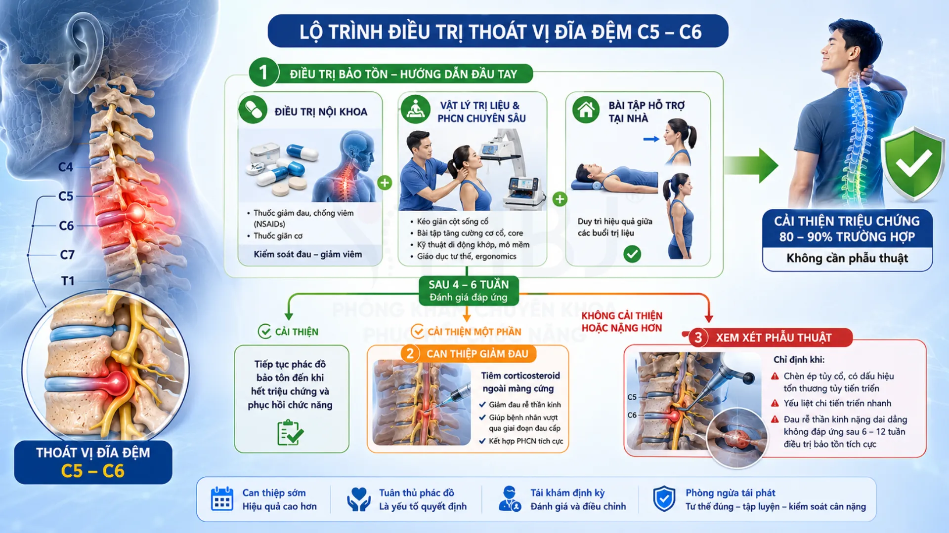 Lộ trình điều trị thoát vị đĩa đệm cột sống cổ C5 C6