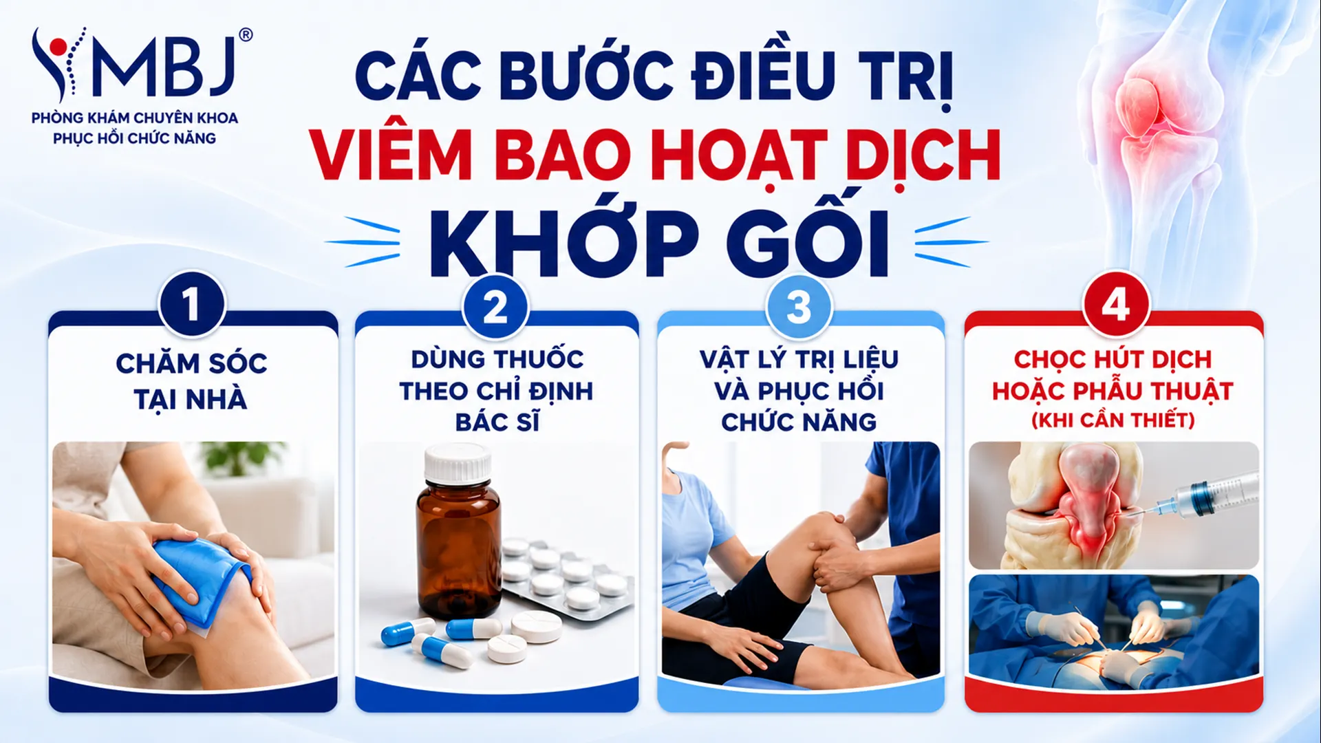 Cách điều trị viêm bao hoạt dịch khớp gối