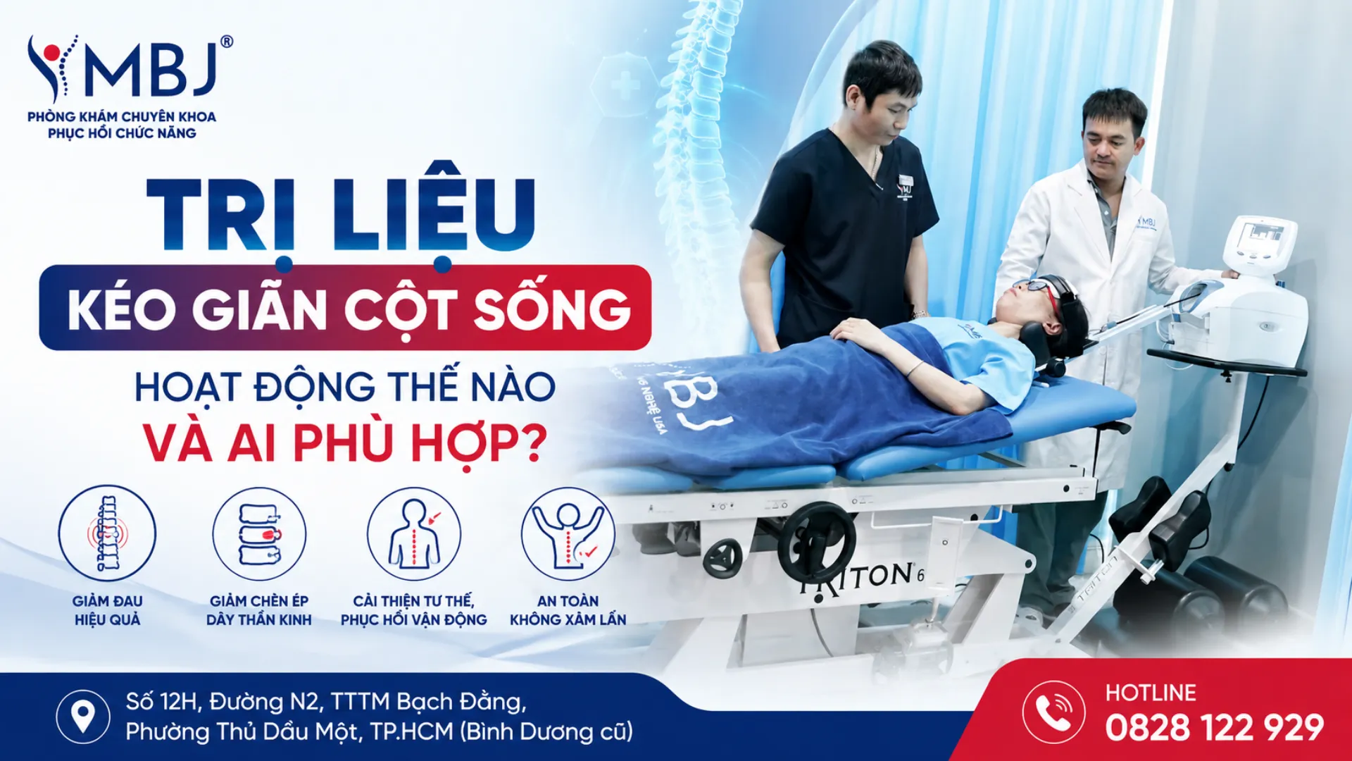 Trị liệu kéo giãn cột sống tại phòng khám MBJ